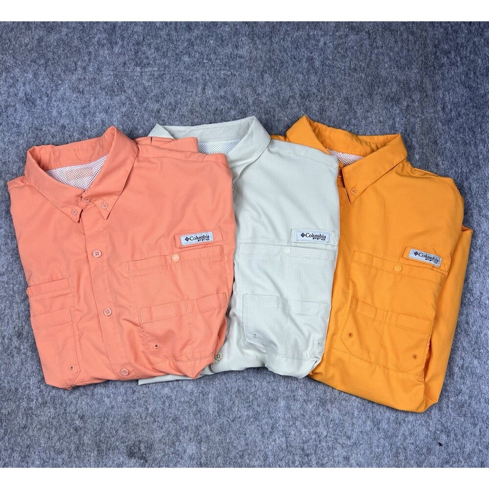 Lot Of 3 Columbia PFG Men's Tamiami II Button Up Shirt Fishing Vented Size 2XL